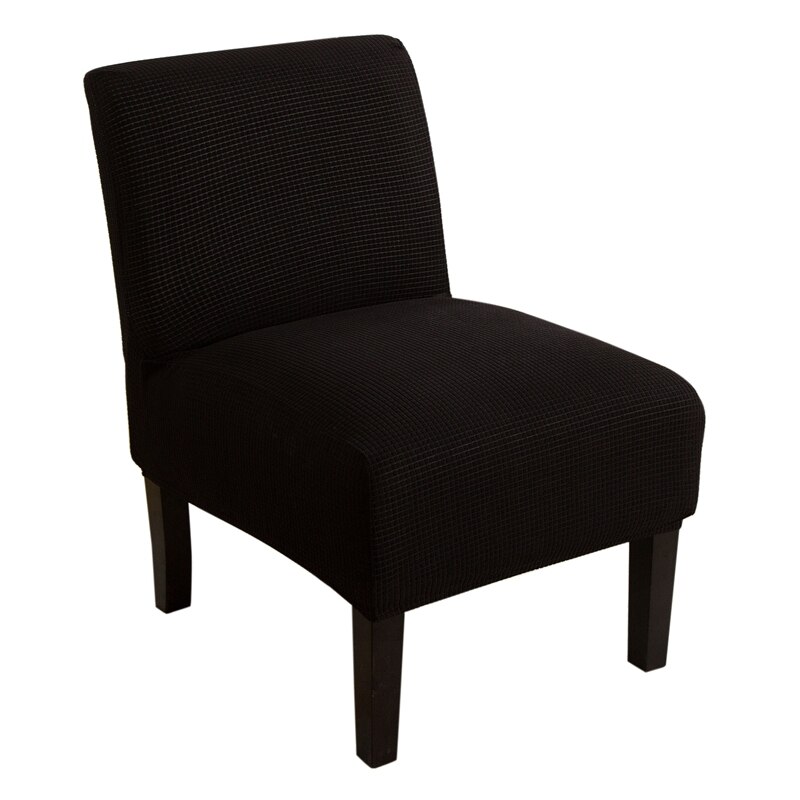 Stretch accent stolbetræk midten af århundredet moderne stol slipcover armløs stolbetræk spandex møbler protecor elastisk: Sort stolbetræk