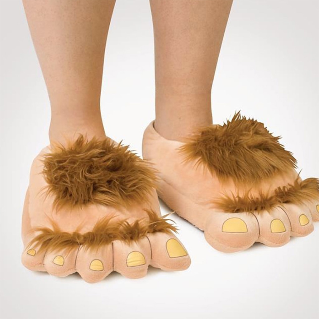 Furry Monster Adventure Slippers Comfortable Novelty Winter Warm Hobbit Feet Slippers for Men