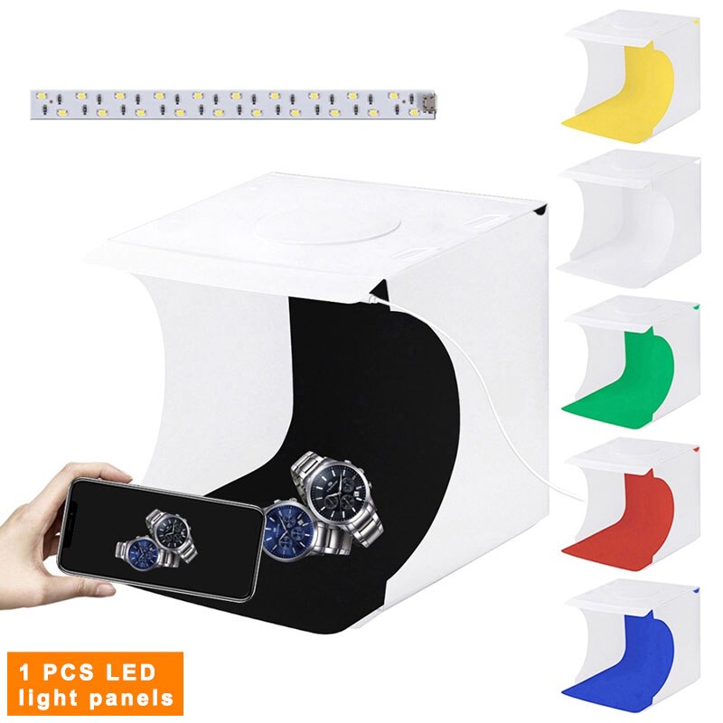 Boîte à lumière pliable pour photographie, Mini tente de Studio Photo Portable LED, Kit de lampe d'éclairage: 1 PCS light panels