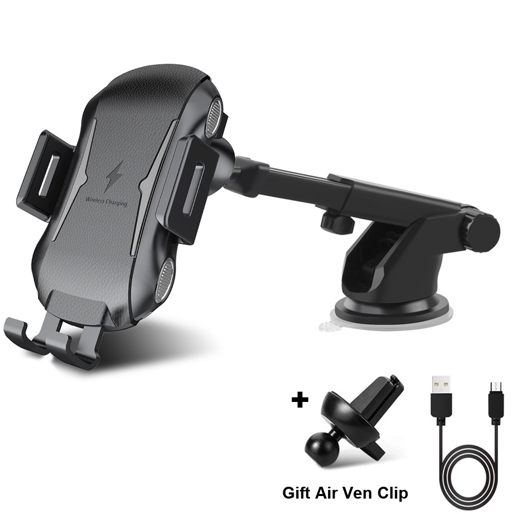 10 W/15 W QI Drahtlose Auto Ladegerät Für iPhone 11/11 Pro/11 Pro Max Schnelle Ladung Luft vent Dashboard Auto Halterung Für Huawei Samsung: Default Title