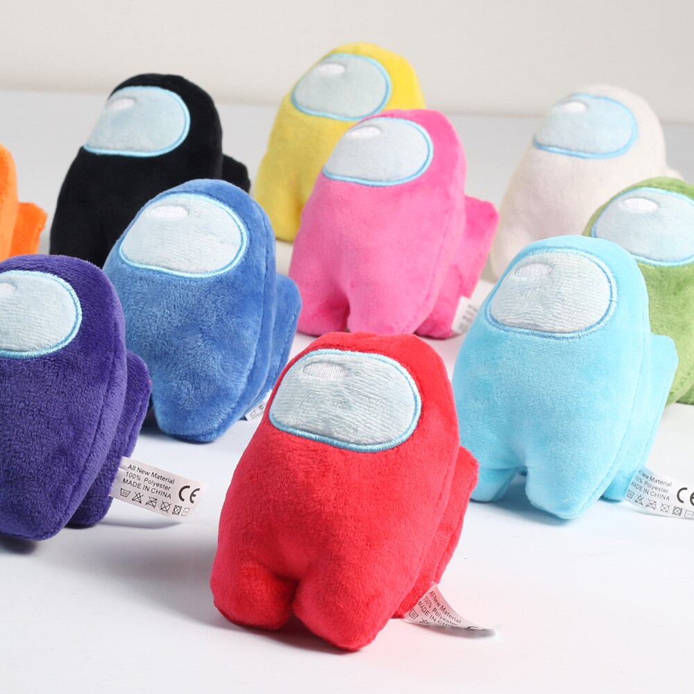 10CM Lovely Among Us Plush Toys Soft Solid Color Reliver Stress Toys Funny Cute Plushie Game Doll Kids