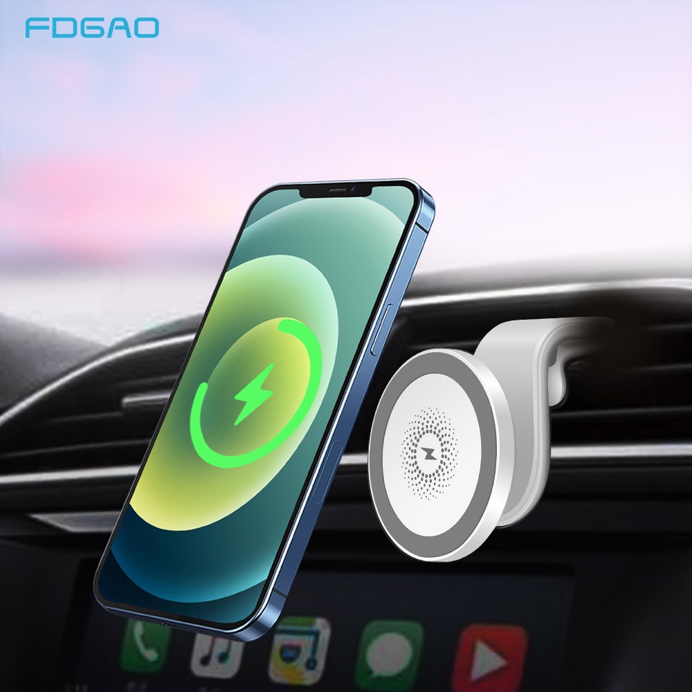 FDGAO 15W Magnetic Wireless Car Charger for iPhone 12 Series - Air Vent Mount Qi Fast Charging Holder