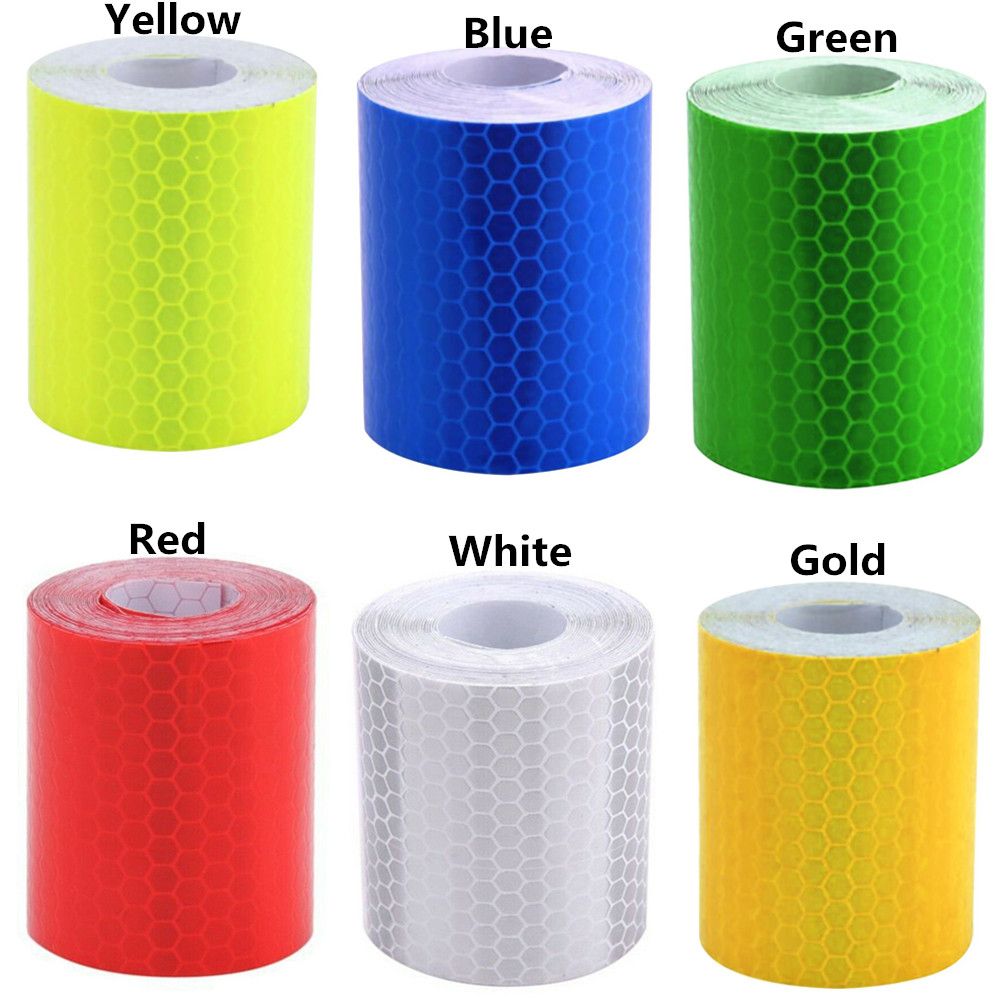 Pegatina duradera para decoración de coche, pegatina reflectante de advertencia de seguridad para bicicleta, cinta protectora, rollo de tira