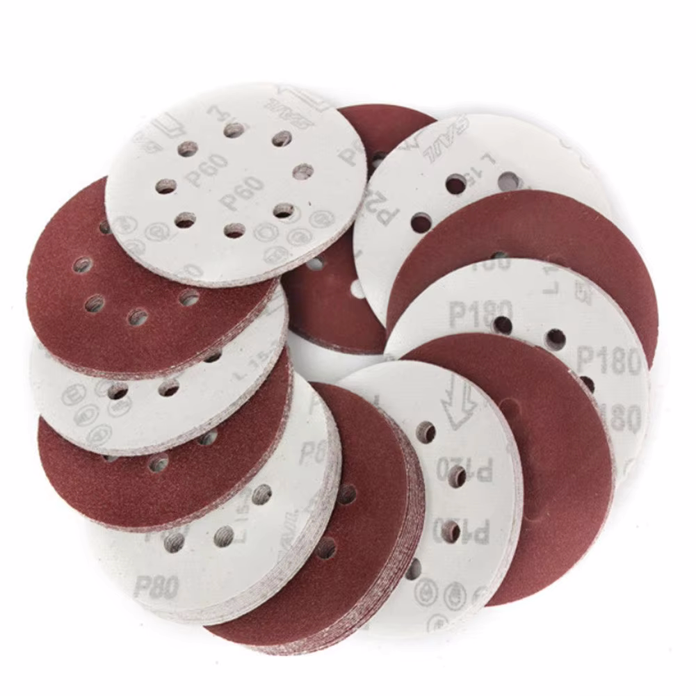 10 Stück 5 Zoll 125 mm rundes Schleifpapier 8-See-Schleifscheiben Klettverschluss Körnung 40–2000 Exzenterschleifer-Pad zum Polieren von Holz und Metall