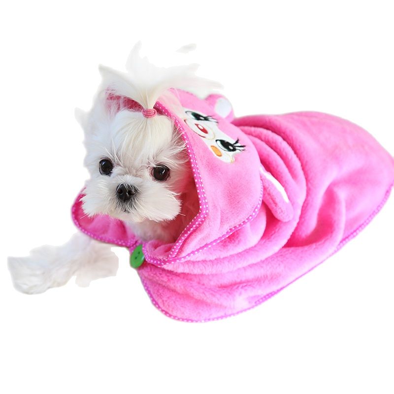 Mignon chien chat bain à capuche cape serviette peignoir pour animaux de compagnie doux polaire intérieur pyjamas Manta Mascotas Chihuahua Yorkshire couverture produits