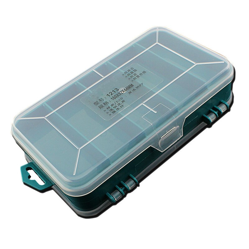 Transparent Double Layer 13 Grid Tool Box PP Plastic Impact Resistance Screw Parts Storage Box Container Tool box