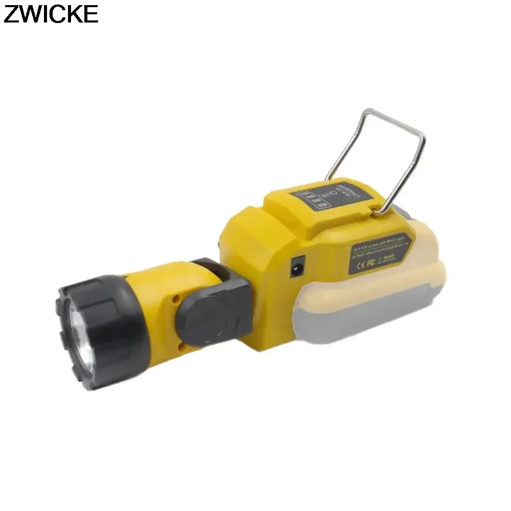 Voor Dewalt 10.8 V-12 V Li-Ion Batterij DCB124 DCB120 DCB123 Oplaadbare Draaibare Zaklamp Lampen Outdoor Zaklamp LED werklamp