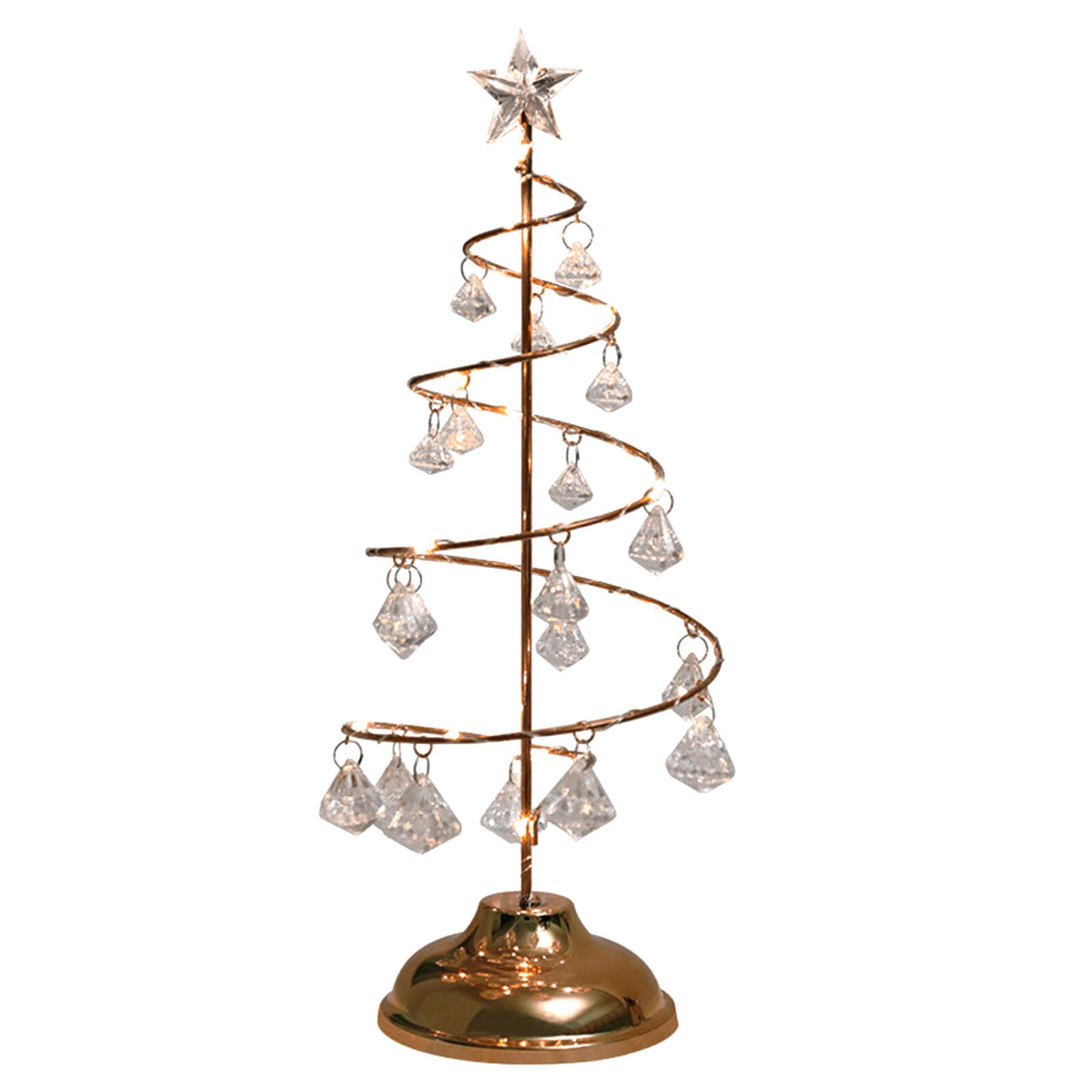 Christmas LED Light Christmas Tree Lamp Decorative Night Lights with Crystal Pendants For Bedroom Sitting Room: Silver