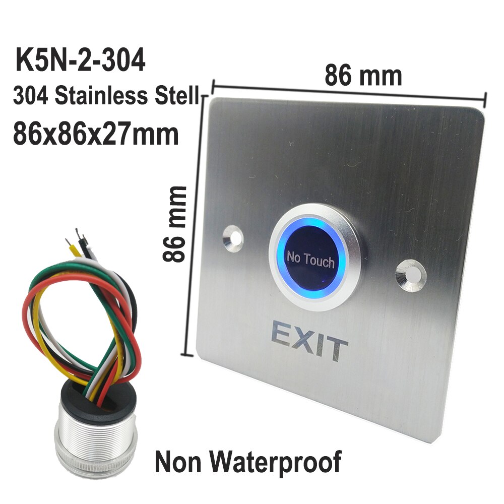 Touchless Door Access Control Release Switch IR Contactless No Touch Infrared Exit Button: K5N-2-304