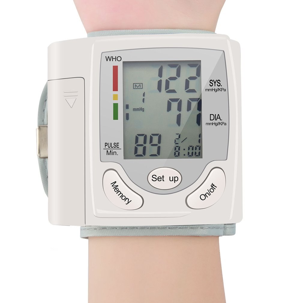 Bloeddrukmeter Automatische Digitale Lcd Display Pols Monitor Heart Beat Rate Pulse Meter Meet Automatische Tonometer