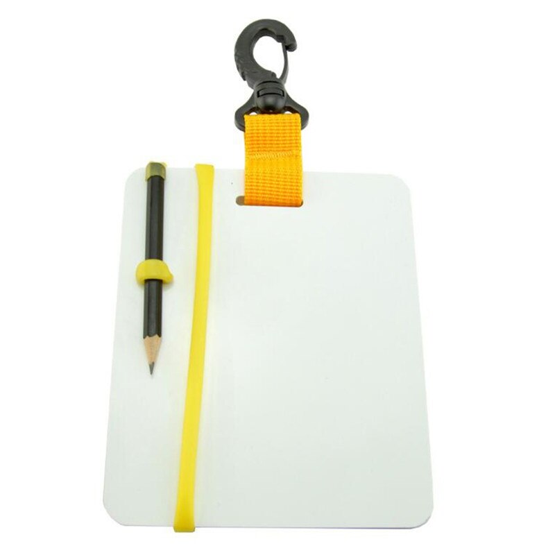 Pizarra para escribir bajo el agua y bucear, tablero de engranajes con clip giratorio y lápiz para deportes acuáticos, accesorios para piscinas y buceo