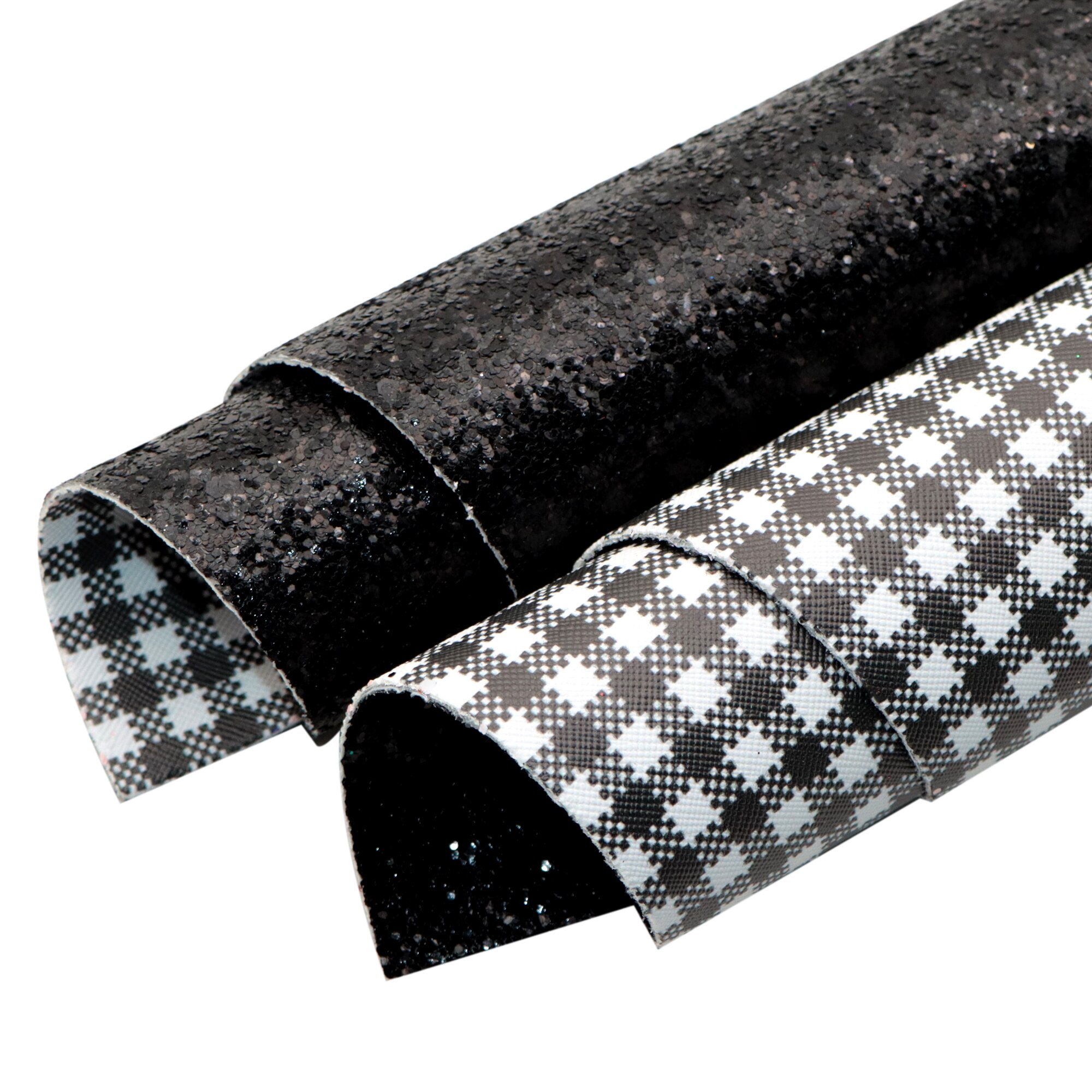 Double Sided Faux Leather Sheets Love Rabbit Plaid Printed Synthetic Leather Fabric for Easter Valentine's St. Patrick's Day