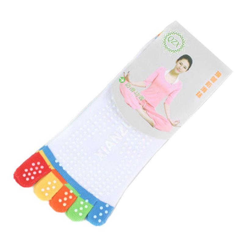 Colorful Socks Unisex Five Finger Massage Massage Sport Toe Slip Breathable Exercise Yoga Newly Comfortable: colorful  White