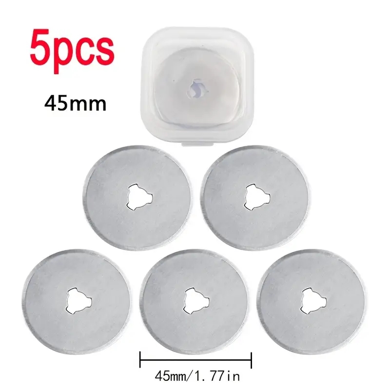 Juego de cortador rotativo de 45mm/1,57 pulgadas, cuchillas para tela, corte Circular, acolchado, Patchwork, cuero, herramienta de costura artesanal, herramienta de mano DIY, 1 unidad: Gris claro