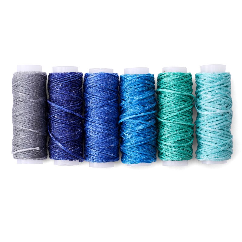 0.8Mm 12M/Roll Kleurrijke Set Naaien Lederen Gereedschap Platte Wax Draad Hoge Sterkte Draad Wax Ropehand maken Tool Voor Leer Stof: Set C