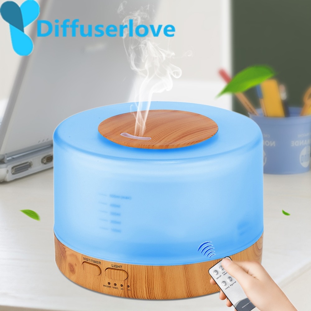 Diffuserlove 500 ml Luftbefeuchter Fernbedienung Ätherisches Öl Diffusor Kühlen Nebel-luftbefeuchter EU AU UK UNS Stecker Luftbefeuchter