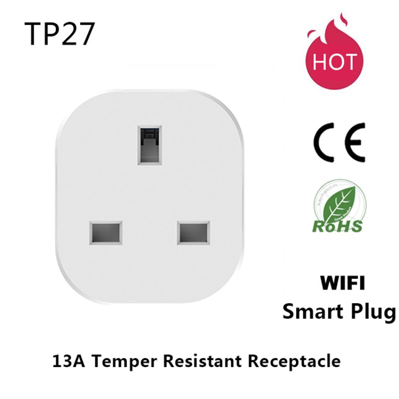 Cell Phone WIFI Smart Plug Wireless Voice Control Remote Socket Smart Timer Plug UK Home Fire Retardant PC Smart Power Socket