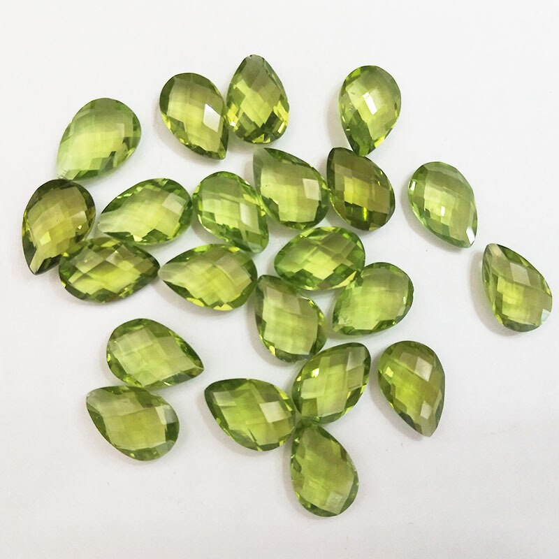 Wong Pioggia 1 PCS Trasporto Libero di Alta Qualità Pera Goccia D'acqua Naturale Peridot Gemme Sciolte Per FAI DA TE Gioielleria Raffinata Che Fanno Commercio All'ingrosso