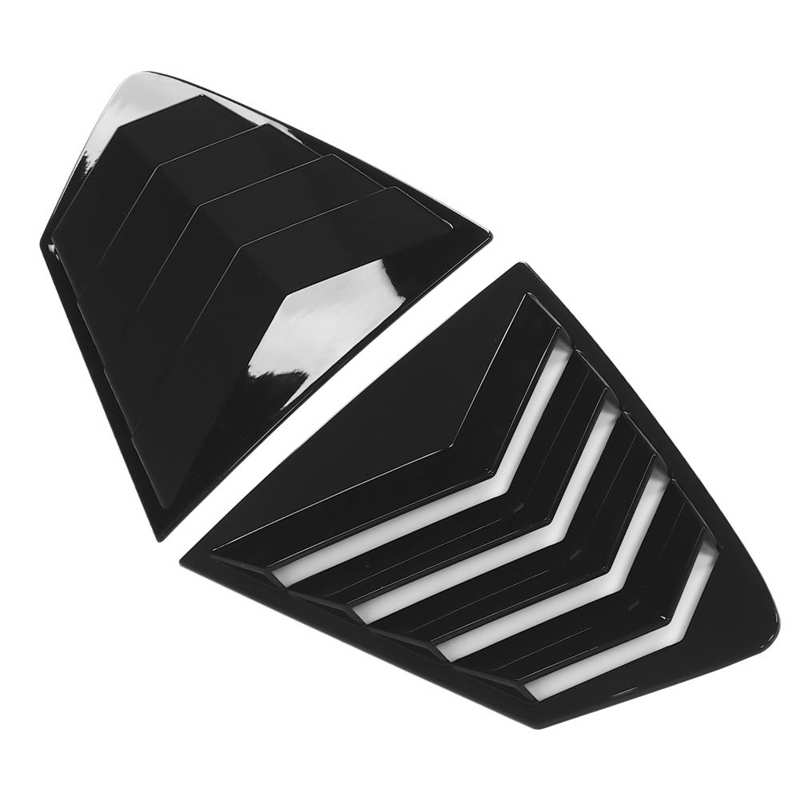 2Pcs/Set Car Rear Side Window Louver Blinds Glossy Black Replacement for Mazda 3 Axela 4Dr Sedan