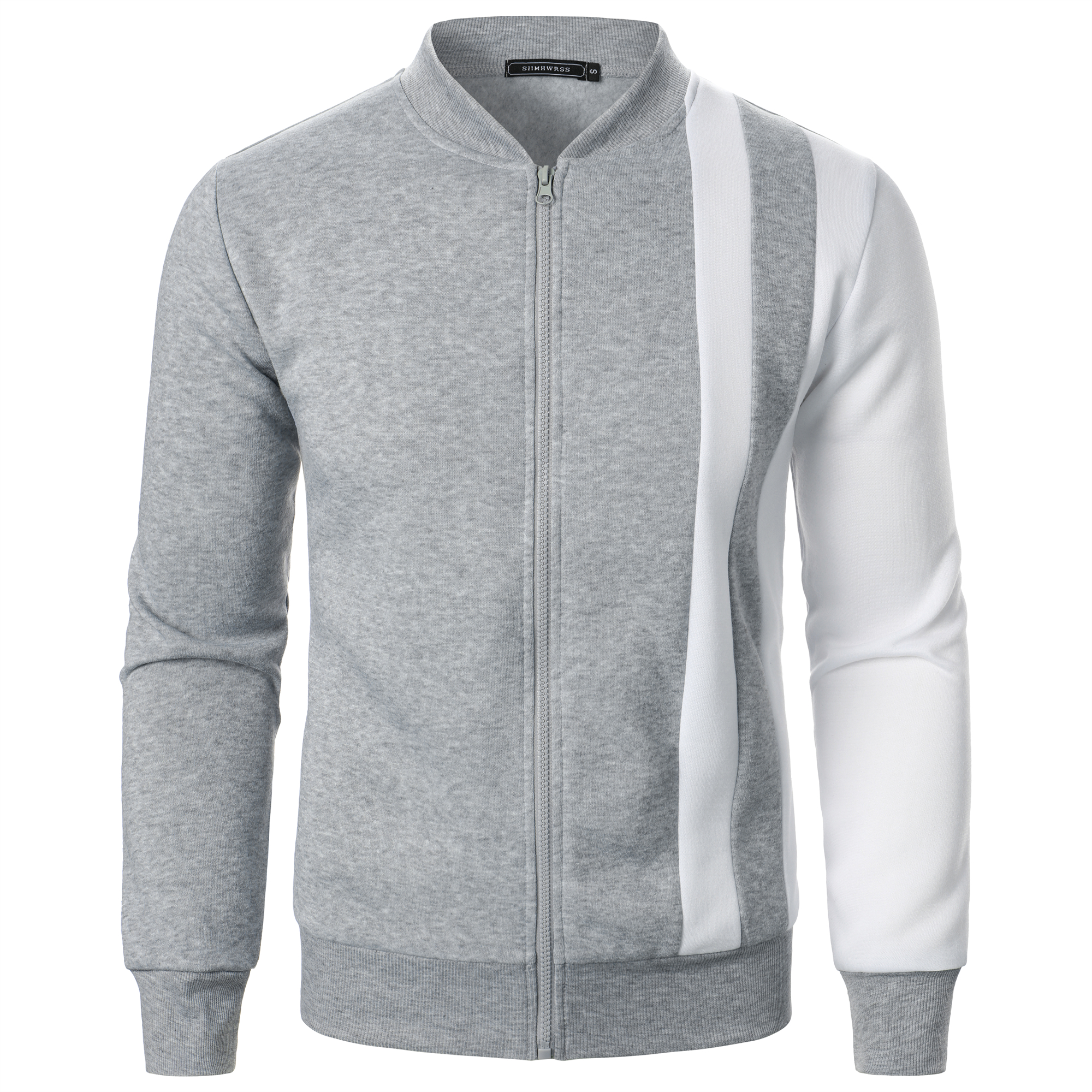 Chaqueta Casual manga larga cremallera gimnasio blazer Primavera otoño: S / Gris