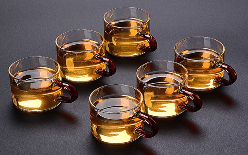 Nordisk stil glas højt borosilikat varmebestandigt glas husholdningsdrik kop mælkekop te kop ølglas  b200111: Rød