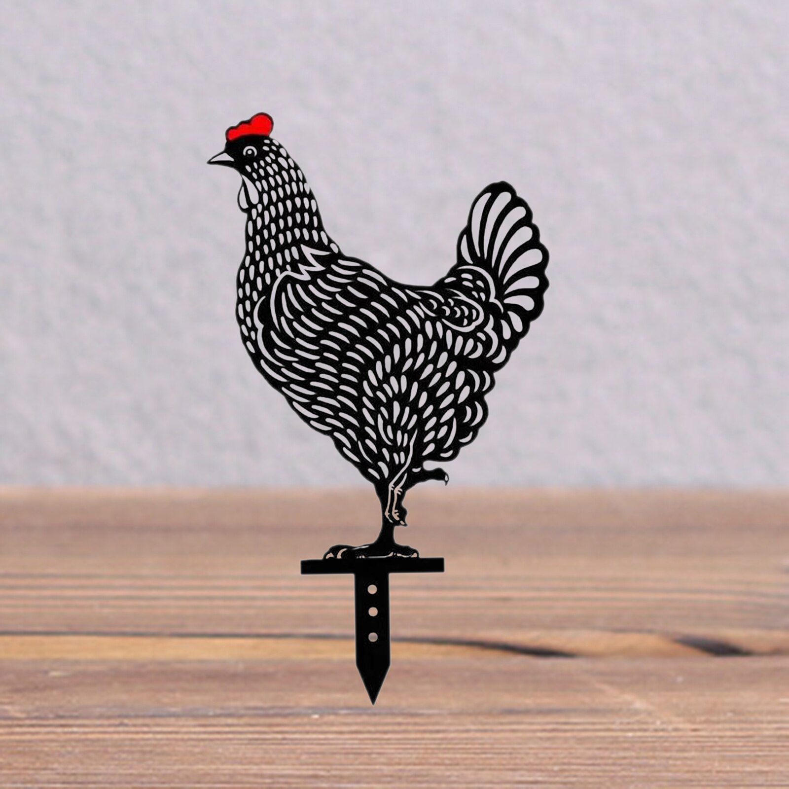 Decoración acrílica de gallo y gallina, decoración artística para césped y jardín, adorno de suelo, decoración hueca con forma de Animal para césped al aire libre