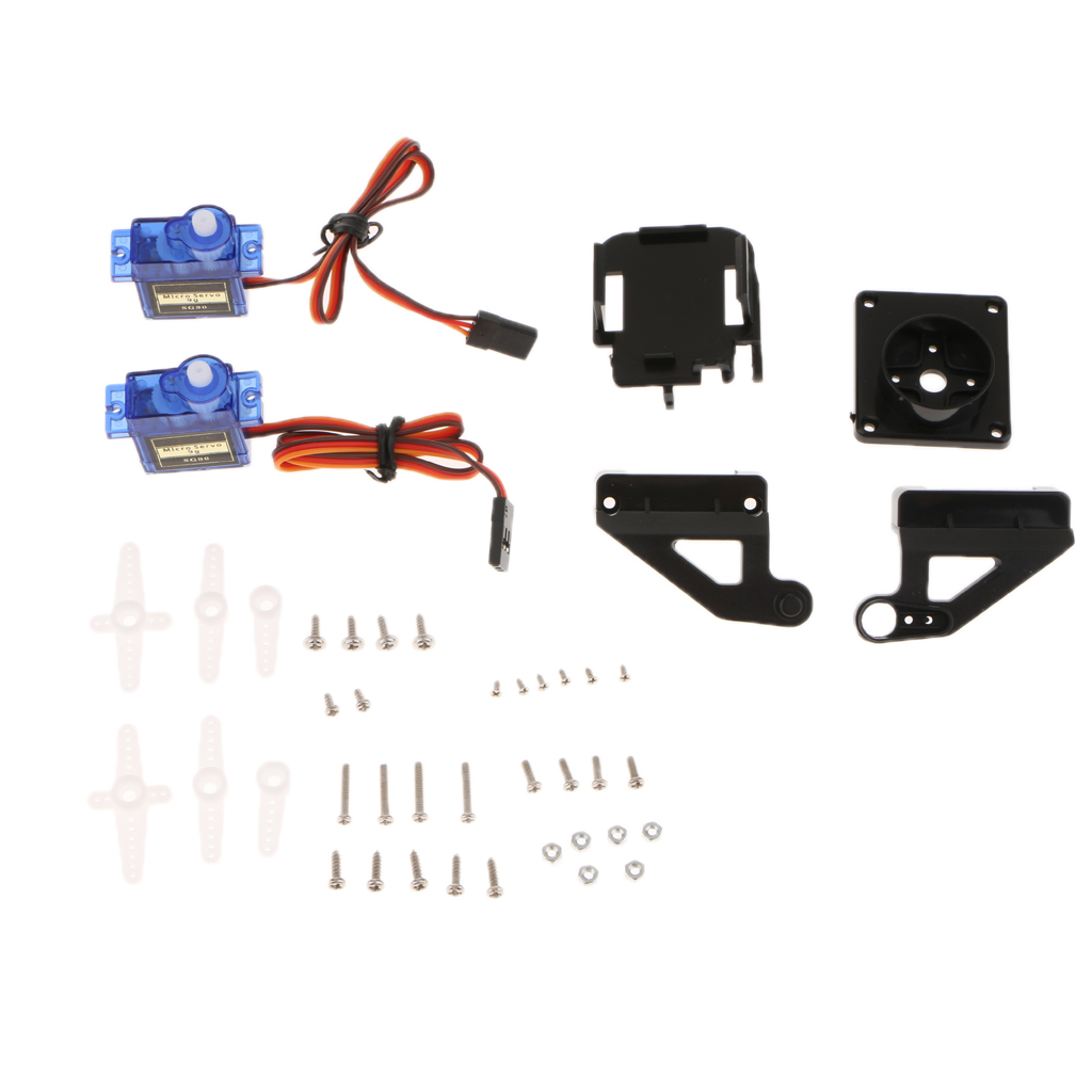 Plastic Servo Bracket PT Pan/Tilt Camera Platform Anti-Vibration Mount with 2Pcs Servos for Aircraft