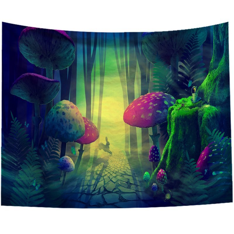 Tenture murale tapisserie 3D décor à la maison fée monde fond mur tissu couverture avec 2 pièces sans couture clou et Clip: H / 150X130CM