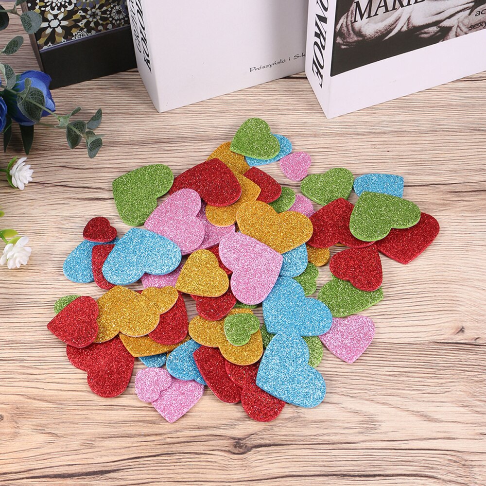 200Pcs Hart Vorm Sticker Foam Unieke Willekeurige Grootte Stickers Thuis Wall Decor Gebruik