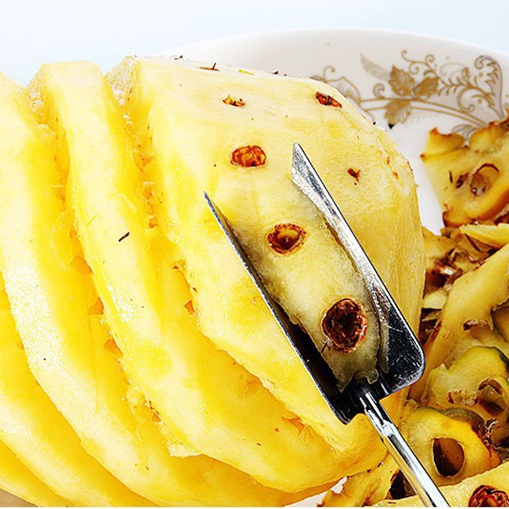 V-shaped Pineapple Seed Remover Vegetables Fruit Carrot Apple Cutter Slicers Peeler Wood Handle Practical Kitchen Tools