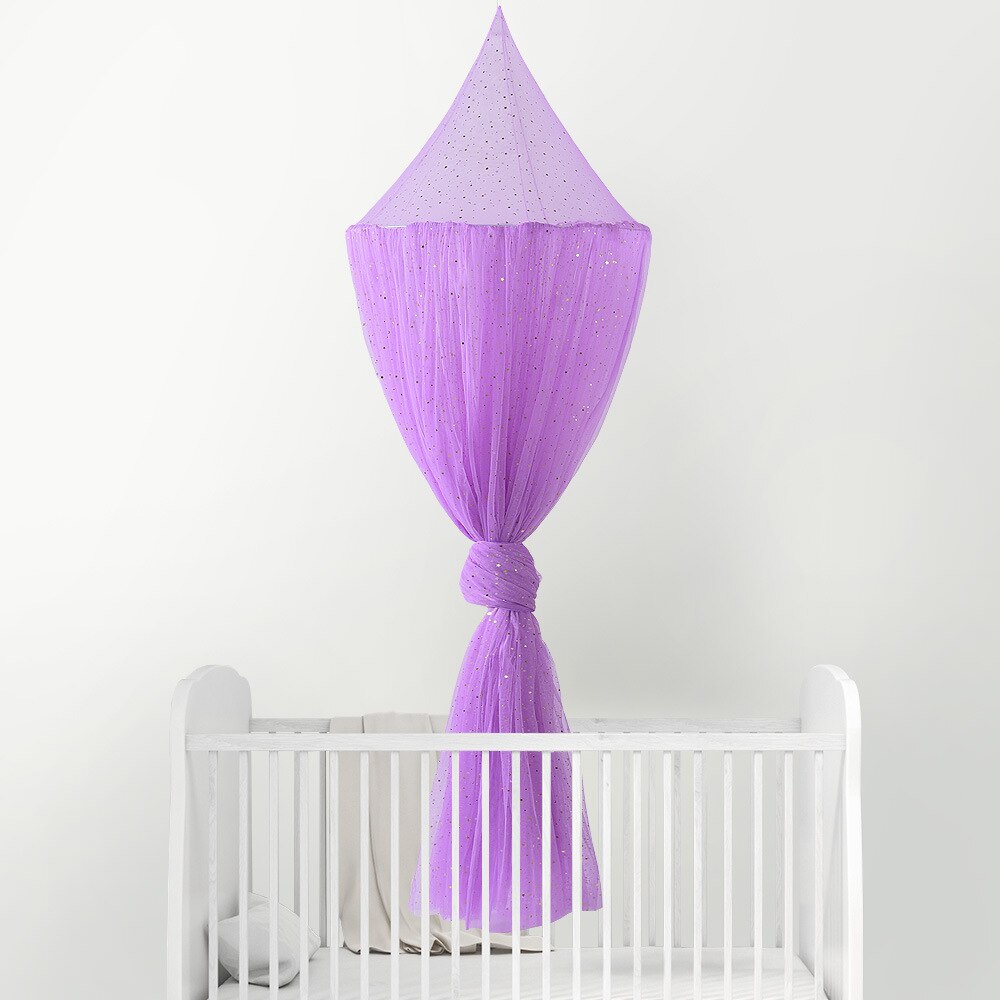 Baby Bed Curtain Ins Tide Summer Rainbow Dome Mosquito Net Anti-mosquito Free Installation Children's Cute Multicolor Bedding: Viola