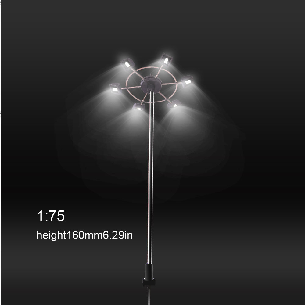 Ho N Scale Miniature Model Light 3V Luminous Tower Street Lights Layout Lamppost Train/garden/playground/stadium Overhead Lights: WHITE