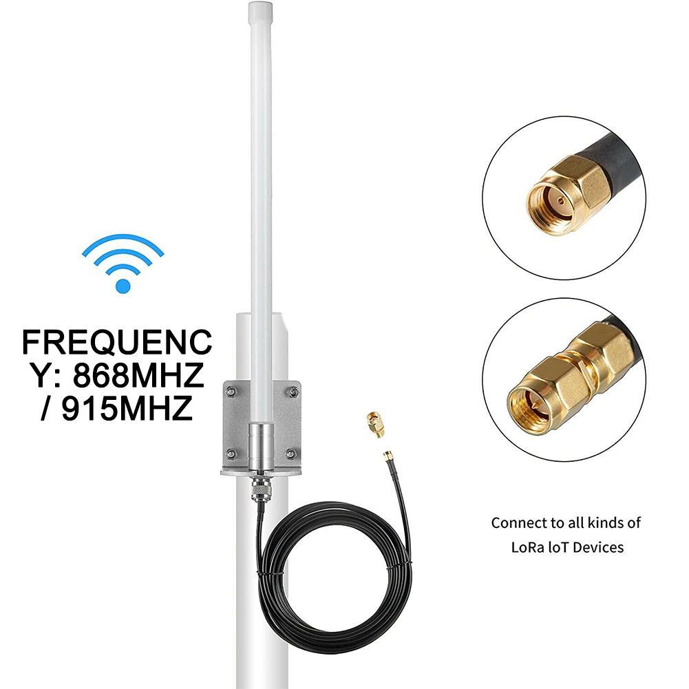 LoRa Internet Of Things 868 MHz/915 MHz Omnidirectional High Gain Outdoor Wireless Module 3DBI Rod Waterproof FRP Antenna