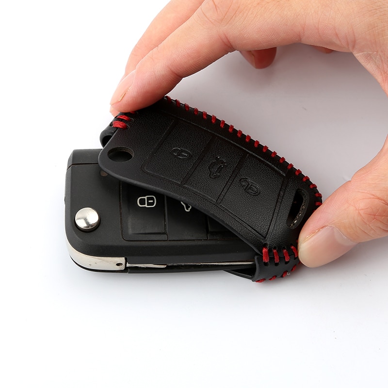 Leather Car Key Cover Case for VW Volkswagen Tiguan mk2 Magotan Passat B8 Polo Golf 4 5 6 7 mk7 Jetta mk6 Eos Scirocco
