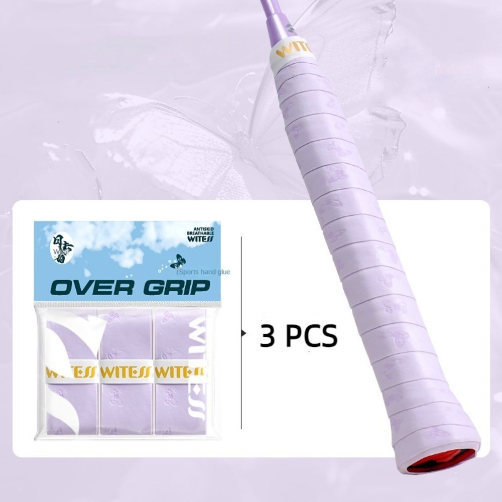 Surgrip pour raquette de badminton de 1.1m, 3 pièces, éblla sueur, bande coordonnante, éblles chocs et résiste à l'usure: Rouge