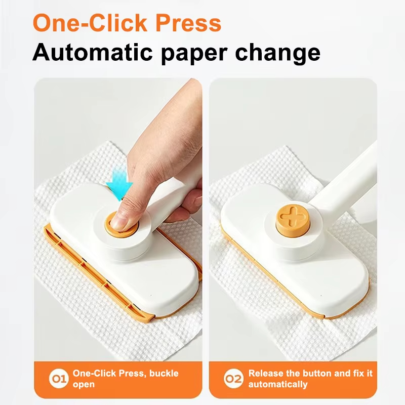 Alsidig mini-moppe med roterende hoved, håndholdt engangsklude til nem rengøring af gulve og vægge i badeværelse, køkken, bil