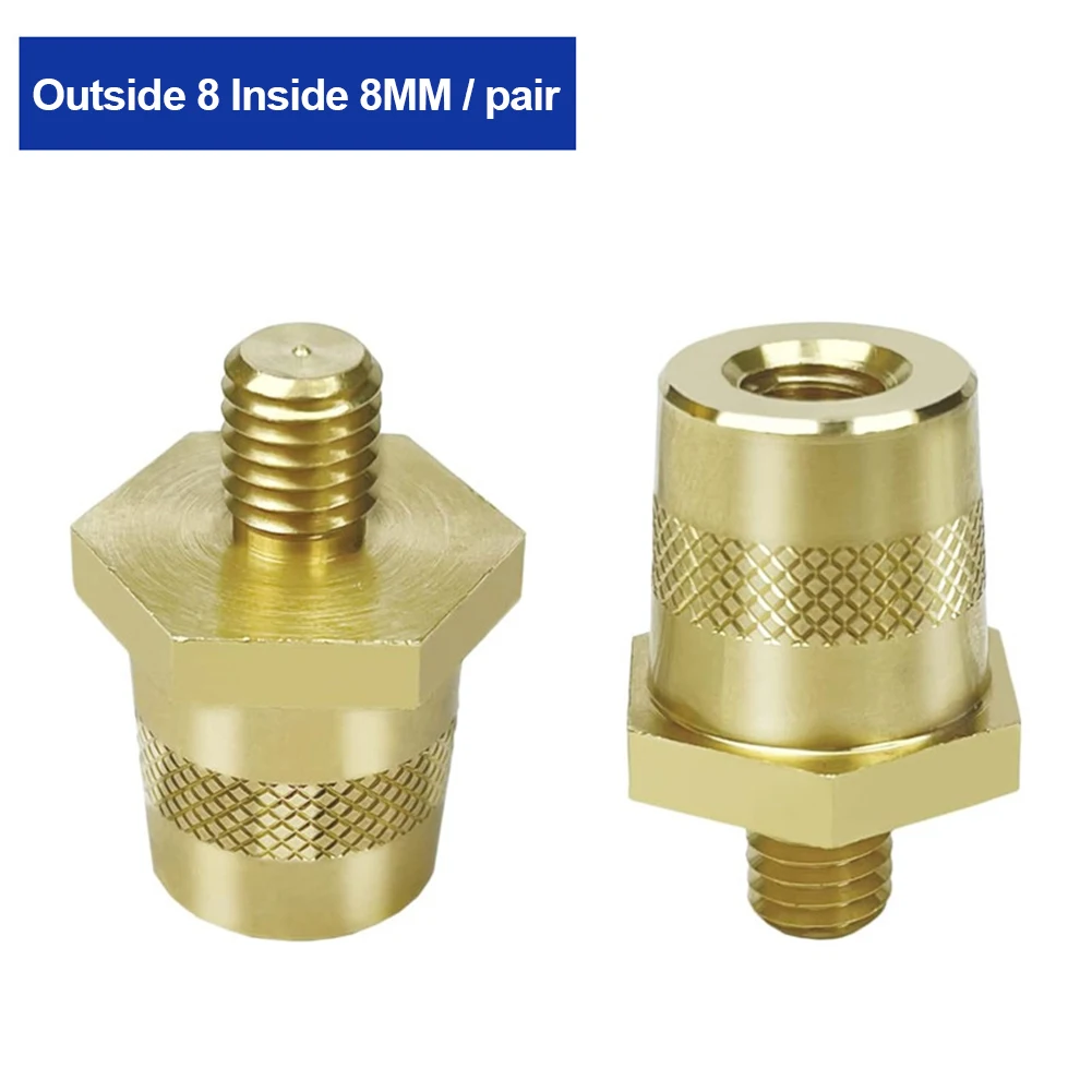 1 par de adaptador de poste de batería, conector de Terminal de batería de latón, rosca M6, adaptador de Terminal de conector de poste de batería positivo y negativo: Gris