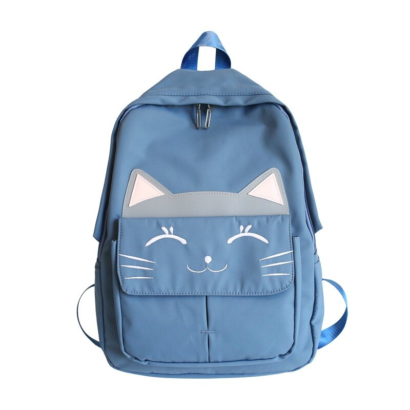 Nette Katze Schule Taschen Schul Teenager Mädchen freundlicher Reflektierende Rucksäcke Collage Studenten Buch Reise Rucksack XA820H: Blau