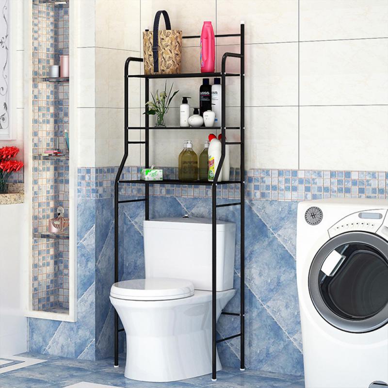 Bathroom Shelf WC Over Toilet 3 Heights Toilet Paper Holder Towel Stands Water Resistant Rack Metal Toilet Cabinet Shelving HWC