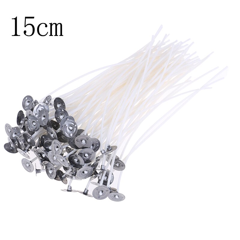 100 kpl 9cm/10cm/12cm/15cm/20cm valkoista diy kynttilän sydäntä puuvillasydän kynttilän valmistus taidekynttilöitä varten esivahatut tarvikkeet sisustus: 100 kpl 15cm