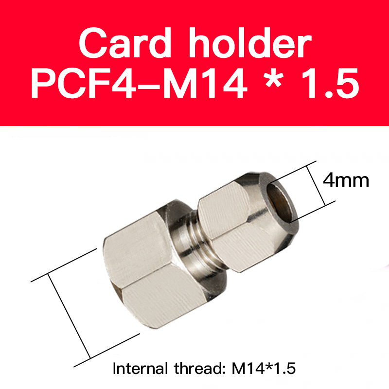 1pc Pneumatic Brass tube ferrule quick-screw connector internal thread straight through PCF4/6/8/10: PCF4-M14X1.5
