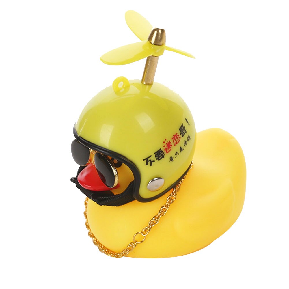 Mała żółta kaczka dekoracja samochodu wiatrówka kaczątko z kaskiem akcesoria samochodowe f-Najlepsza: Enchanted Brother