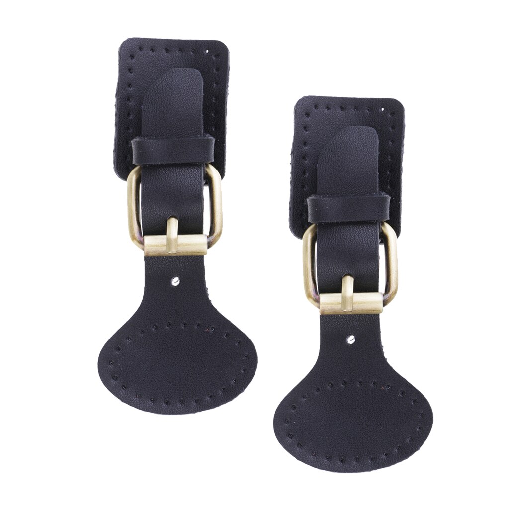 2 set läderspännen väska gör knäppning snäppsöm på lås svart 11 x 1.7cm