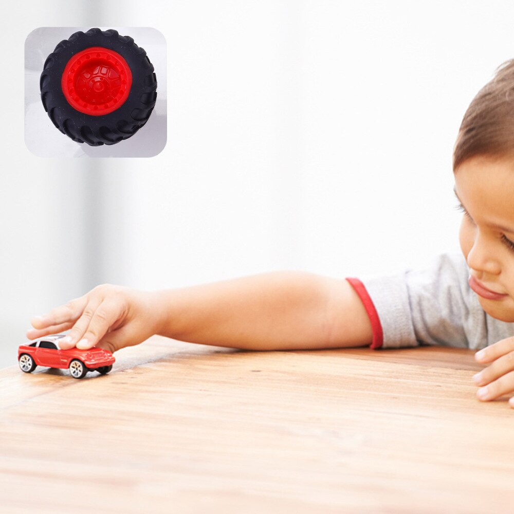 8 pcs Four-wheel Drive Wheels Small DIY Plastic Toy Wheel Toy Tires Car Accessories Replacement for Robot