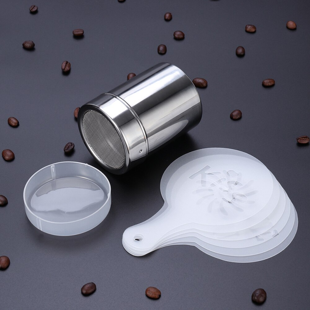 1 Set Special Coffee Duster Coffee Printing Model Coffee Shaker Stainless Steel Coffee Flour Sifter for Kitchen Home Ca: Default Title