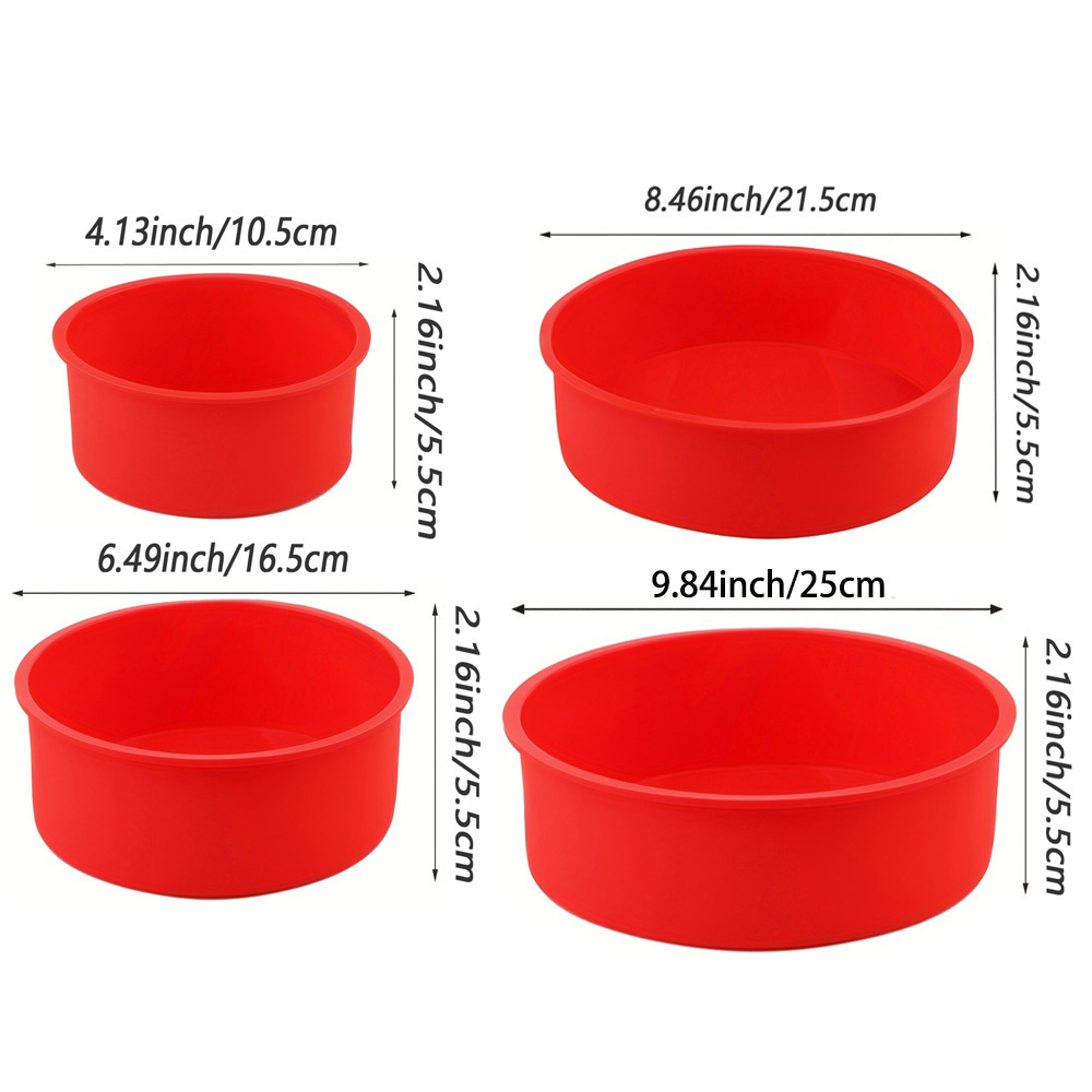 4/6/8/10inch Silicone Cake Mold Tray Pans Round Kitchen Silicone Nonstick Baking Pans Reusable Cake Pans Baking Tools