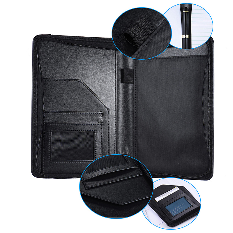 1 Pcs Draagbare A5 Padfolio Business Portfolio Padfolio Schrijven Pad Houder Map Document Case Organizer Pu Leer Voor Business