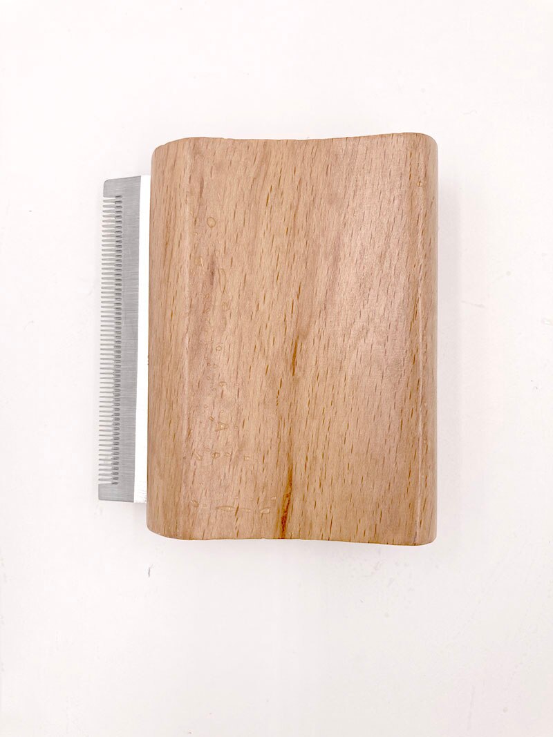 Wood Groom Brush Vis Deshedding Grooming Tool, Pet Wooden Groomer, Ergonomic Dog Comb Pet hair Removal Comb