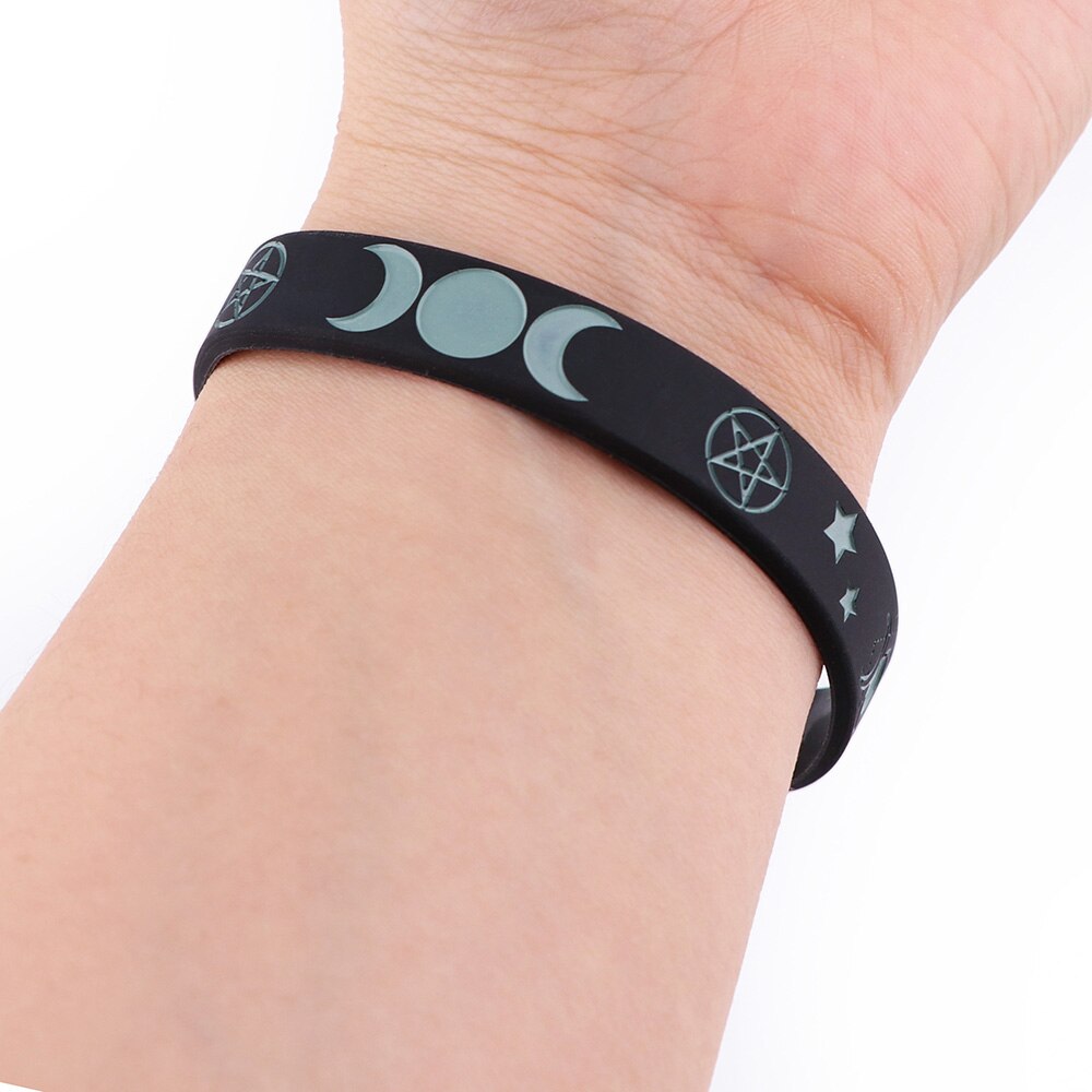 MD1473 moda Triple Moon dea magia donna bracciali Trendy elastico in Silicone braccialetti mano braccialetto uomo donna gioielli
