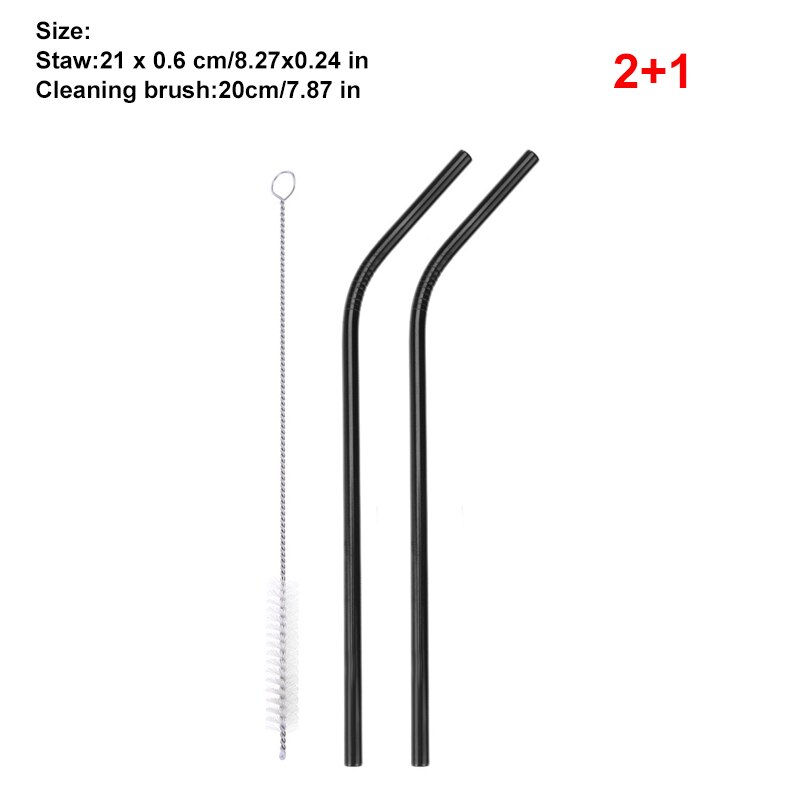 Pailles en métal réutilisables, 1, 4, 6, 8 pièces, en acier inoxydable, avec brosse de nettoyage, accessoires pour tasses et bars: 07